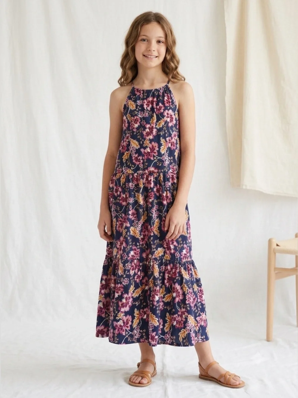 Old Navy Girls Floral Maxi Summer Halter Dress